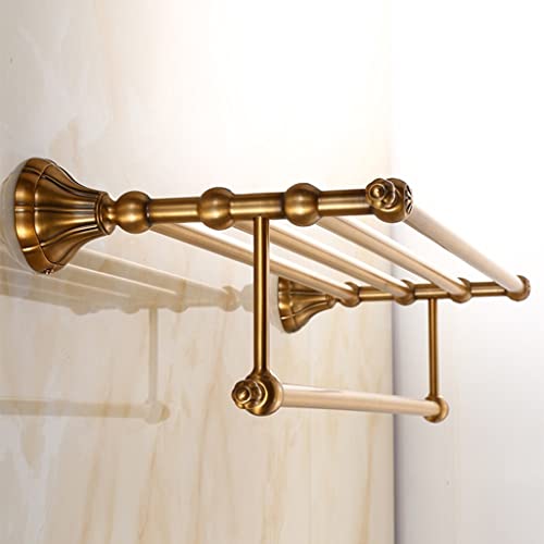 HIGOH Towel Racks,Bathroom Towel Rack Wall Mounted Towel Holder,Bathroom Accessory Antique Aluminum Towel Rack,Towel Holder Bathroom Shelf,Bath H