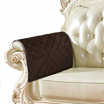 Zuodo Nonslip Sofa Armrest Covers Couch Arm Covers for Leather Couch Quilted Furniture Protector for Dogs Kids Pets Sold by 2 Pieces Together (Co
