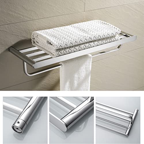 HIGOH Towel Racks,Bathroom Towel Rack Wall Mounted Towel Holder,Bathroom Accessories Chrome Towel Bar Shelf,Towel Holder Rack