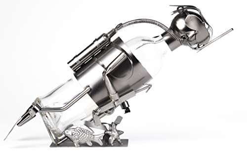 LUDI-VIN Porte-bouteille métal Plongeur Bottle Holder, Metal