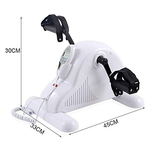 LUNEZY Electric Pedal Exerciser for Seniors Portable Fitness Cycle for Arm/Leg Exercise Mini Cycling Trainer Stationary Exercise Leg Peddler - Fi
