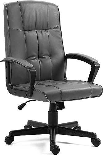 Centro Executive Office Chair, Ergonomic Computer Desk Chair Adjustable Height Desk Chairs Heavy Duty 360° Swivel Comfy Gaming Chair, PU Leath