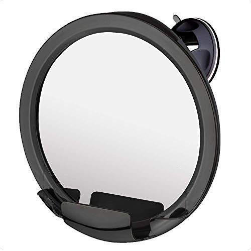 Round Hanging Fogless Shower Mirror for Shaving with Real Glass Surface and Adjustable Swivel Hook - Simply Fill Back Chamber/Reservoir with Hot