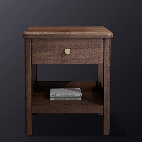LUKEO Solid Wood Bedside Cabinet Simple Bedroom with Drawer Storage Cabinet, Sideboard Corner Cabinet Environmental Protection