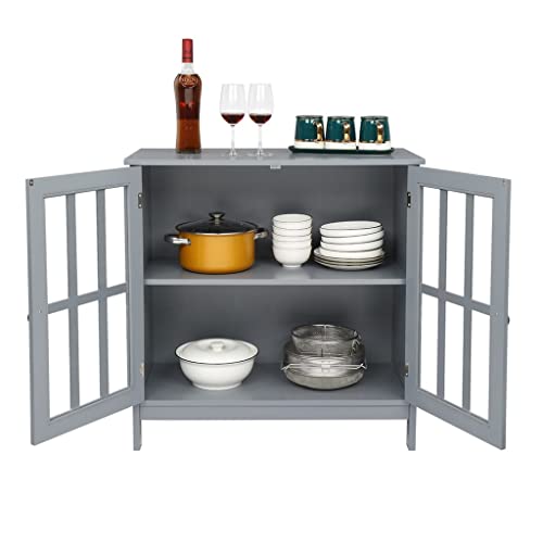 DSHGDJF Buffet Sideboard Entryway Serving Storage Cabinet with 2 Doors 80x36x80cm Disassembly Inner Compartment Mdf Gray