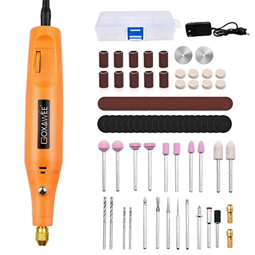 GOXAWEE Mini Corded Rotary Tool, 24V Multi-Purpose Power Electric Grinder Kit with 104 Rotary Tool Accessories for Engraving, Drilling, Sanding,