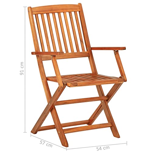 vidaXL Solid Acacia Wood Garden Dining Set 11 Piece Outdoor Terrace Backyard Patio Furniture Dining Dinner Table and Chair Seating Seat
