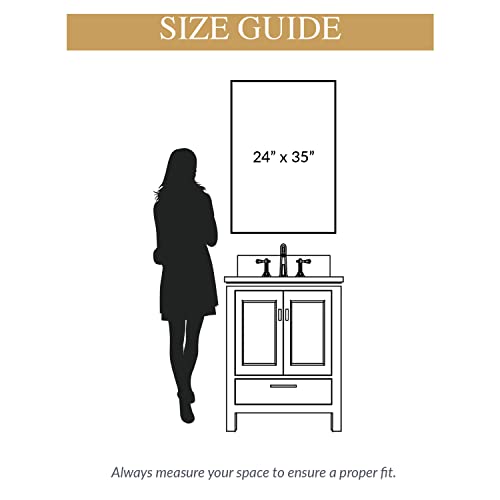 Mirrorize 89 X 61Cm Framed Plain Vanity Wall Mirror | Black Rectangle Hanging Modern Industrial Large Long Metal Frame Mirrors for Bathroom Entry