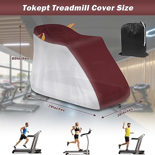 Tokept Treadmill Cover, Heavy Duty 600D Oxford Fabric Waterproof Treadmill Full Cover, Indoor Outdoor Universal Sports Fitness Equipment Treadmil