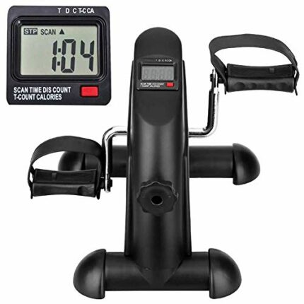 HUANGXING - Pedal Exerciser with Digital Display, Mini Pedal Exerciser Resistance Bike, Portable Pedal Exerciser Arm Leg Cycle Gym, Ideal for Imp