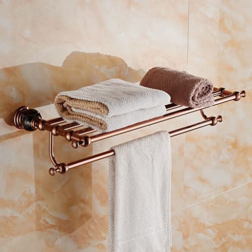HIGOH Towel Racks, Bathroom Towel Rack Wall Mounted Towel Holder,Towel Rack,Bathroom Rack,Perforated Antique Bath Towel Holder,European Hanging T