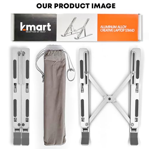 K-MART Extra Strong Adjustable Laptop Stand Riser Laptop Holder for Desk Air-Ventilation Notebook Mount, Compatible with MacBook Air, Pro, Dell,