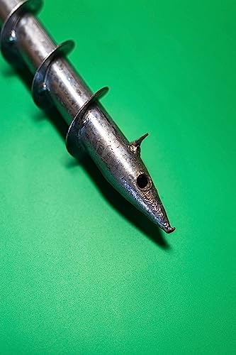Garden Mile Large heavy duty screw-in Ground Spike for rotatory washing line or parasol stand. Screw Large 55mm Heavy Duty Metal Ground Soil Spik