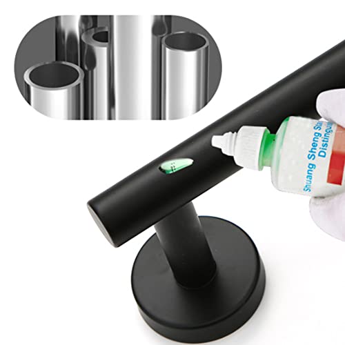 Hoopever 24Inch Towel Rails Wall Mounted, SUS304 Stainless Steel Towel Holder Hanger Rail, Black Round Single Towel Bar Rack Bath Towel Hanger Or