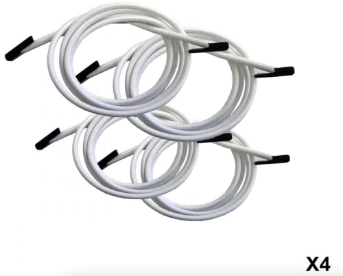 Lafuma Elastic Cord 8m, Black & LFM2322 Elastic Laces Ideal for RSX and RSXA - White (Set of 4)