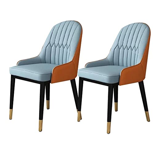 Kitchen Dining Room Furniture Chairs Kitchen Living Room Dining Chairs Set Of 2,Modern PU Leather High Back Padded Soft Seat Dining Chairs,Water