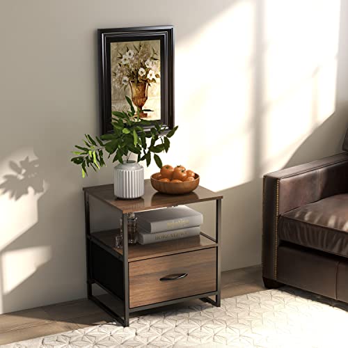 Meerveil Chest of Drawers,Storage Tower,Nightstand,Storage Dresser Closet for Living Room, Bedroom,Hallway, Nursery, Kid,Home Storage,Metal Frame
