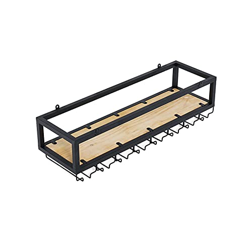 Industrial Style Bar Hanging Wine Rack, Iron Wine Holder, Upside-down Wine Glass Wine Storage Shelf, Bar Hanger Ceiling Wine Hanger Organizer Rac