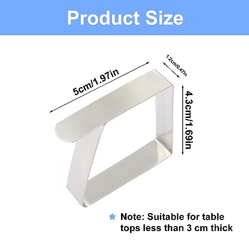 Outdoor Tablecloth Clips, Stainless Steel Tablecloth Clips for Outdoor and Indoor Tables, for Thick and Thin Tables, Tablecloth Clips for Parties