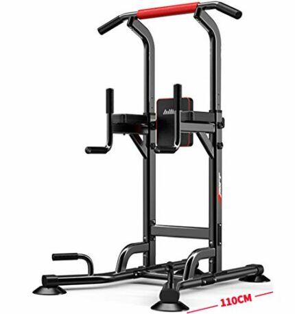 JFJL Multifunctional Power Tower Adjustable Heights Workout Dip Station for Adults And Kids Home Gym Strength Training Fitness Equipment Newer Ve