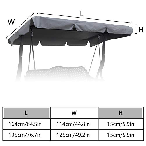 Replacement Canopy Garden Swing Seat Chair, Swing Chair Canopy Replacement, Swing Canopy Cover, Waterproof/UV Resistant Cover Patio Hammock Cover