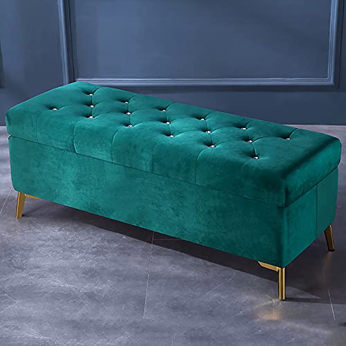 Luxurious Crystal Button Storage Bench,Velvet Upholstered End of Bed Bench,Modern Decoration Furniture Living Room Footrest Entryway Shoe Bench-D