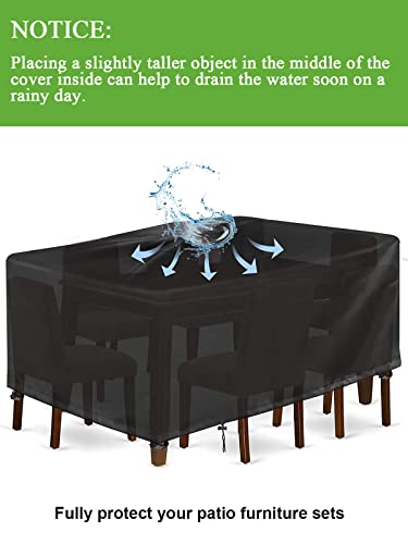 Tesmotor Garden Furniture Covers Waterproof, 420D Oxford Fabric Patio Furniture Set Covers Extra Large Outdoor Furniture Cover for Table Chairs S