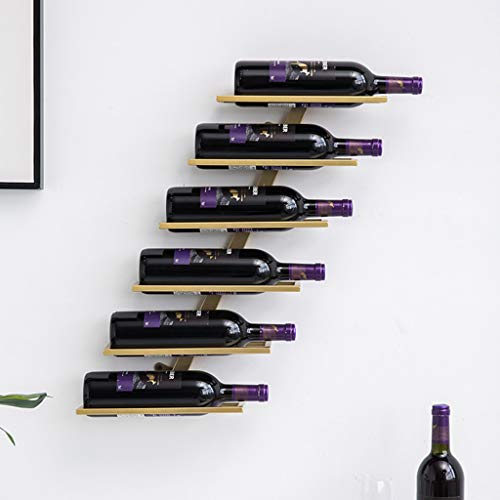 EYLINK Wine racks Home/Bar Retro Wall Mounted 6/8 Bottles, Metal Iron Vintage Wine Bottle Holder, Wall Decoration Wine Shelf, for Bar/Kitchen/Cab