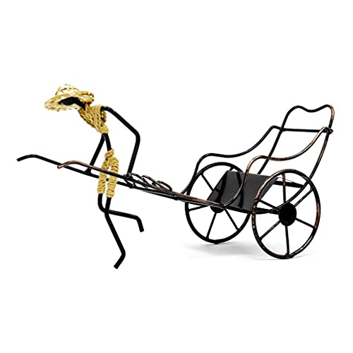 NEOCHY Wine Bottle Rack Standing Rickshaw Decoration Caddy Tabletop Wine Rack Single Bottle Home Gift Kitchen Gift Wine Rack