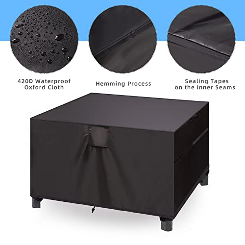 NESIFEE Garden Furniture Covers Waterproof Square Patio Table Cover Bistro Set Cover Windproof Breathable 420D Oxford Cloth for Outdoor Patio Fur