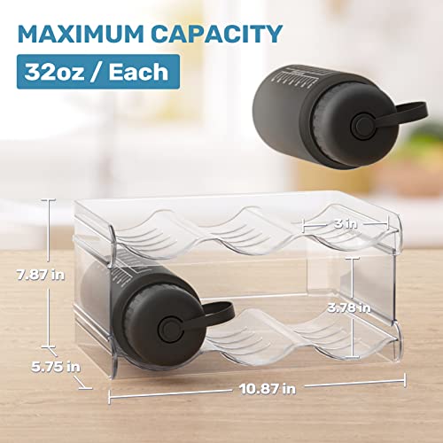 FabSpace Water Bottle Organizer, Stackable Water Bottle Holder for Kitchen Pantry, Fridge, Cabinet, Stackable Cup Holder for Wine, Water, Drink-2