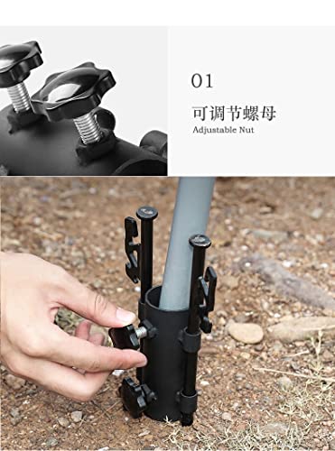 HOUSON Metal Parasol Holder, Umbrella Stand, Parasol Holder, Balcony Railing, Tent Stand, Tent Pole Holder for Garden, Patio, Balcony, Railing (D