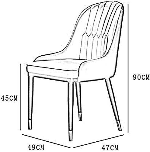 Kitchen Dining Chairs Metal Legs Leisure Sofa Chair PU Leather Seat and Backrest Office Reception Chair Easy To Assemble (Color : Green)