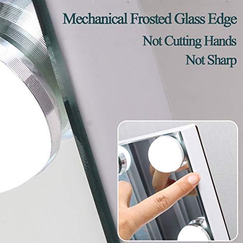 DAYU Hollywood Vanity Makeup Mirror 58x46 cm with 12 Lights, Desk Light Up Wall Mirror with Touch Screen USB Port for Dressing Table