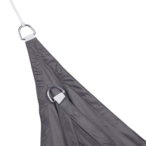Relaxdays Shade Sail, Triangle, Water-Repellent, UV-Protection with Tethers, Balcony Canopy, 6x6x6m, Grey