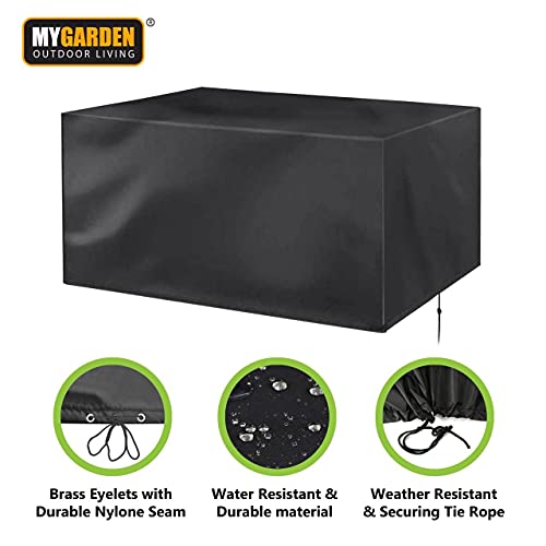 Guilty Gadgets Outdoor Garden Patio Square Table Furniture Waterproof Cover Black Polyester Sheet - 126x126x74cm