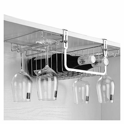 NEOCHY Wine Rack Nail-Free Wine Glass Holder Home Decoration Goblets Hanging Shelf Iron