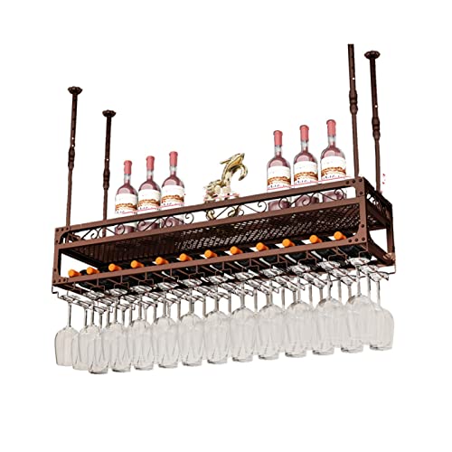EYLINK Ceiling Storage Rack Wall Mounted Wine Glass Rack Adjustable Industrial Wine Rack Hanging Wine Glass Rack Home Bar Multifunctional Display