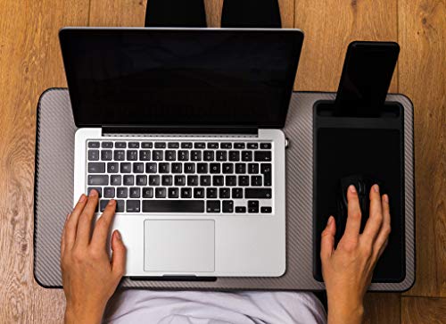 SEFFO Lap Desk Laptop Stand Portable Tray With Cushion, Built In Mouse Pad And Phone Holder, Up To 15.6"