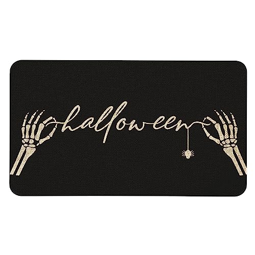 Roszwtit Halloween Door Mat 30 X 17 Inch Halloween Skull Doormat Indoor Outdoor Entrance Floor Mat Non Slip Halloween Decor Rubber Welcome Mats