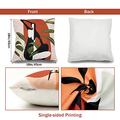 Homodeco Set of 4 Outdoor Cushion Covers Waterproof 45 x 45 cm, Decorative Outdoor Waterproof Cushion Breathable Retro Letter for Patio Garden Fa