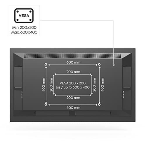 Hama 118097 TV Stand height-adjustable, tiltable (universal TV stand for 32-65 inch televisions, up to 40 kg, swivelling TV bracket, narrow table