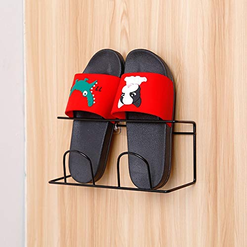 JYDQM Contracted Shoe Rack Creativity Iron Double Multi-purpose Save A Space Slipper Rack Household Sitting Rooms Wall Receives (Color : Wit)