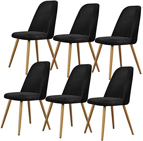 Modern Kitchen Dining Room Chairs Vintage Dining Chairs Set Of 6 Kitchen Counter Chairs Lounge Leisure Living Room Corner Chairs With Metal Legs