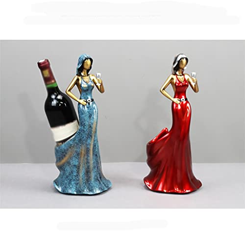 TFIIEXFL Blue Red Living Room Dress Beauty Home Dining Table Decoration Resin Jewelry Shelf Wine Bottle Rack ( Color : Argento , Size