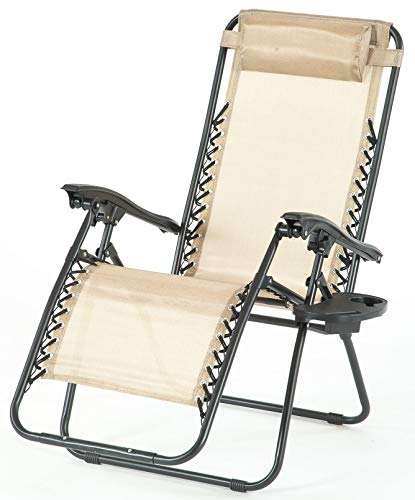 SunTime Outdoor Royale Black Gravity Garden Relaxer With Cup Holder