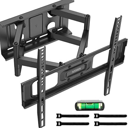 PUTORSEN TV Wall Bracket Swivels Tilts，Full Motion TV Wall Mount for Most 32-70 Inch Flat&Curved TVs, Holds up to 50kg, VESA 400x400mm