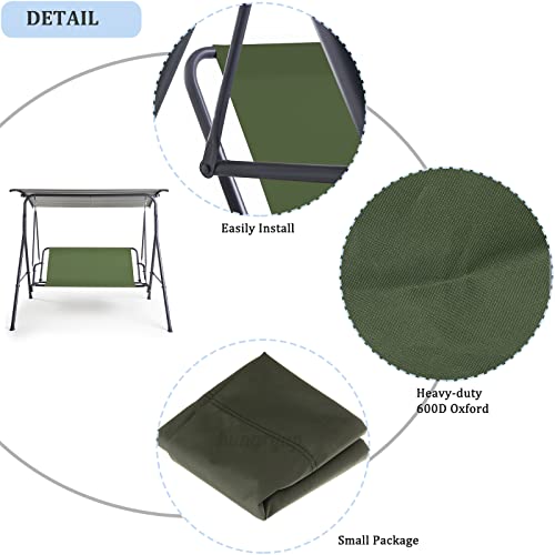 Coverify Garden Swing Seat Cover, Durable 600D Oxford Fabric Garden Swing Chair Cover Outdoor Replacement Swing Seat Cover, Universal Fit for 3-s