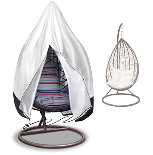 DOOGDOOG Eggs Swing Chair Cover,Patio Hanging Chair Cover Swing Seat Patio Cocoon Chair Garden Furniture Protective Cover with Zipper(H200x120cm)
