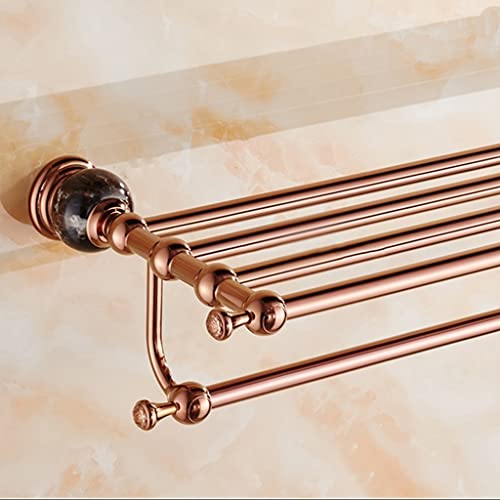 HIGOH Towel Racks, Bathroom Towel Rack Wall Mounted Towel Holder,Towel Rack,Bathroom Rack,Perforated Antique Bath Towel Holder,European Hanging T